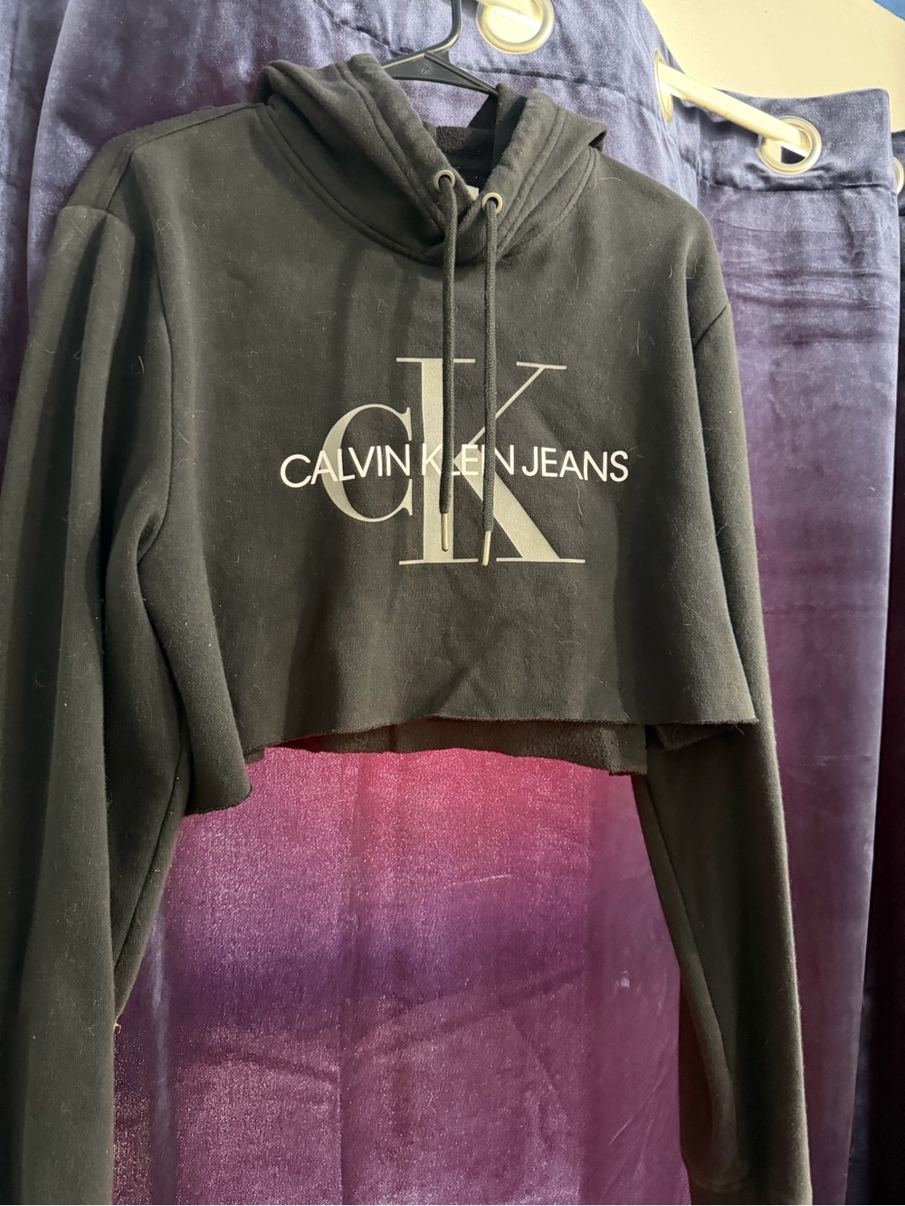 Calvin Klein Jeans Black Cropped Hoodie
